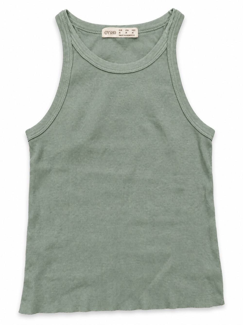 OYSHO Girls Ribbed Tank Top Sage Green Size M Like New
